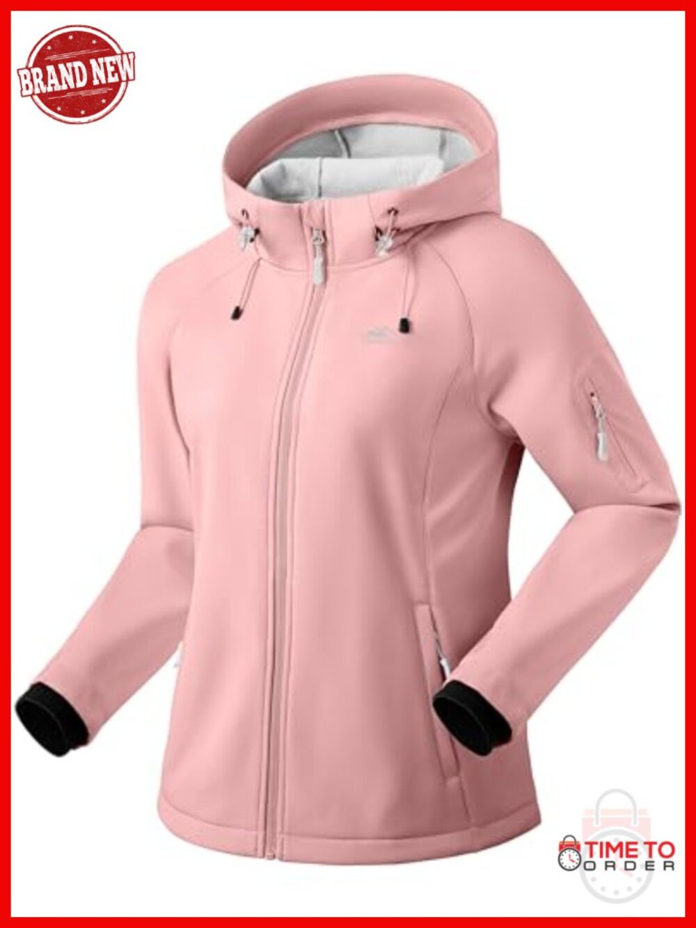 Women's Fleece Lined Softshell Jacket Windproof Warm Light Waterproof Hooded